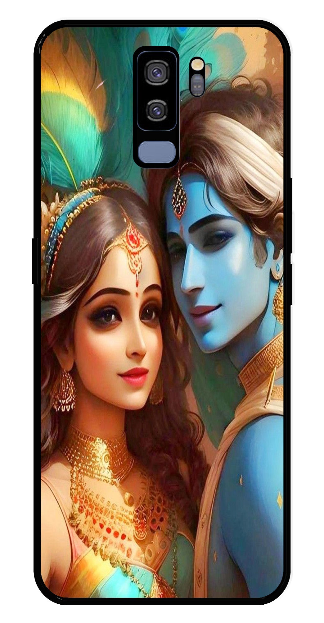 Lord Radha Krishna Metal Mobile Case for Samsung Galaxy S9 Plus   (Design No -01)