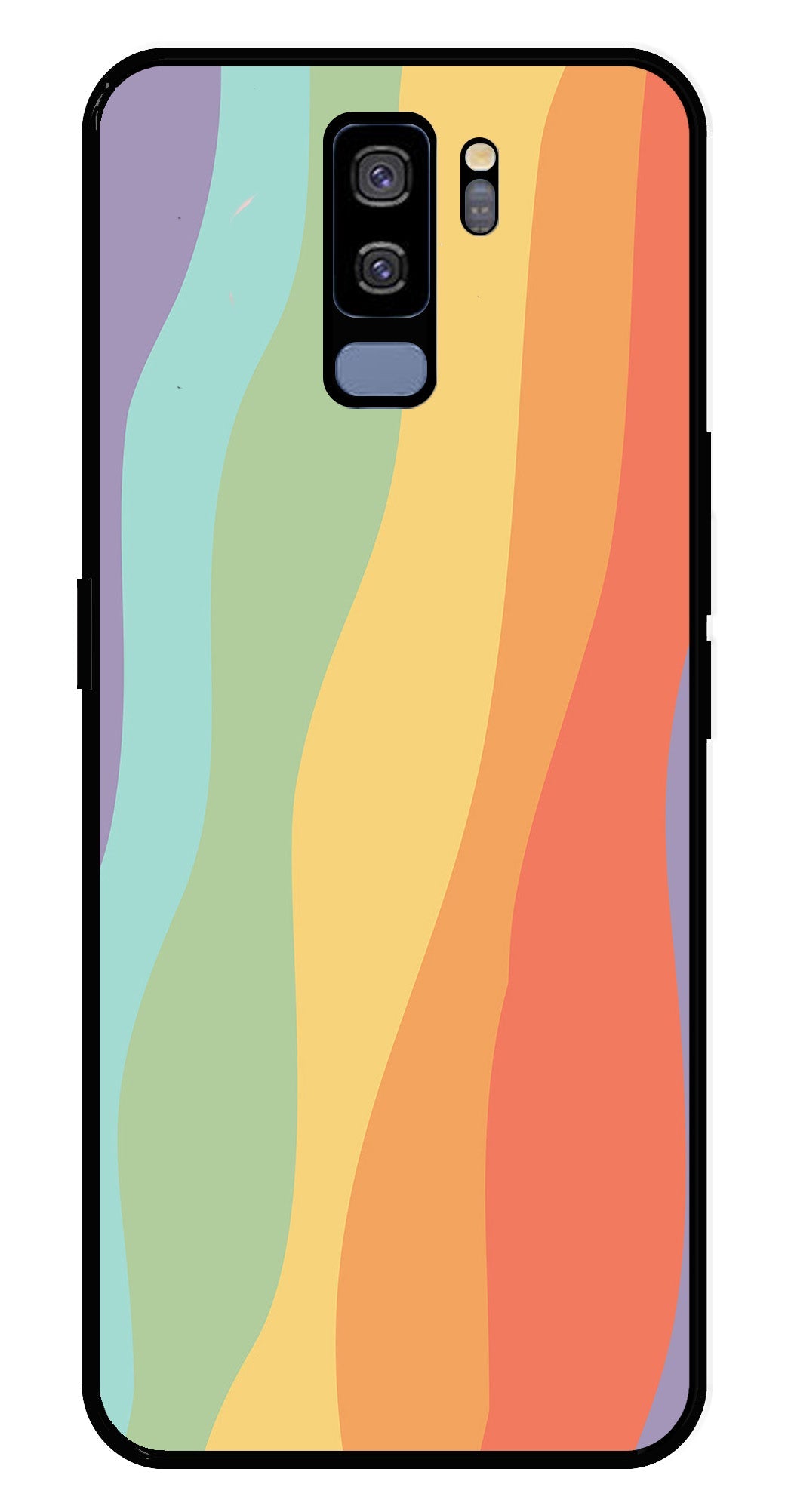 Muted Rainbow Metal Mobile Case for Samsung Galaxy S9 Plus   (Design No -02)