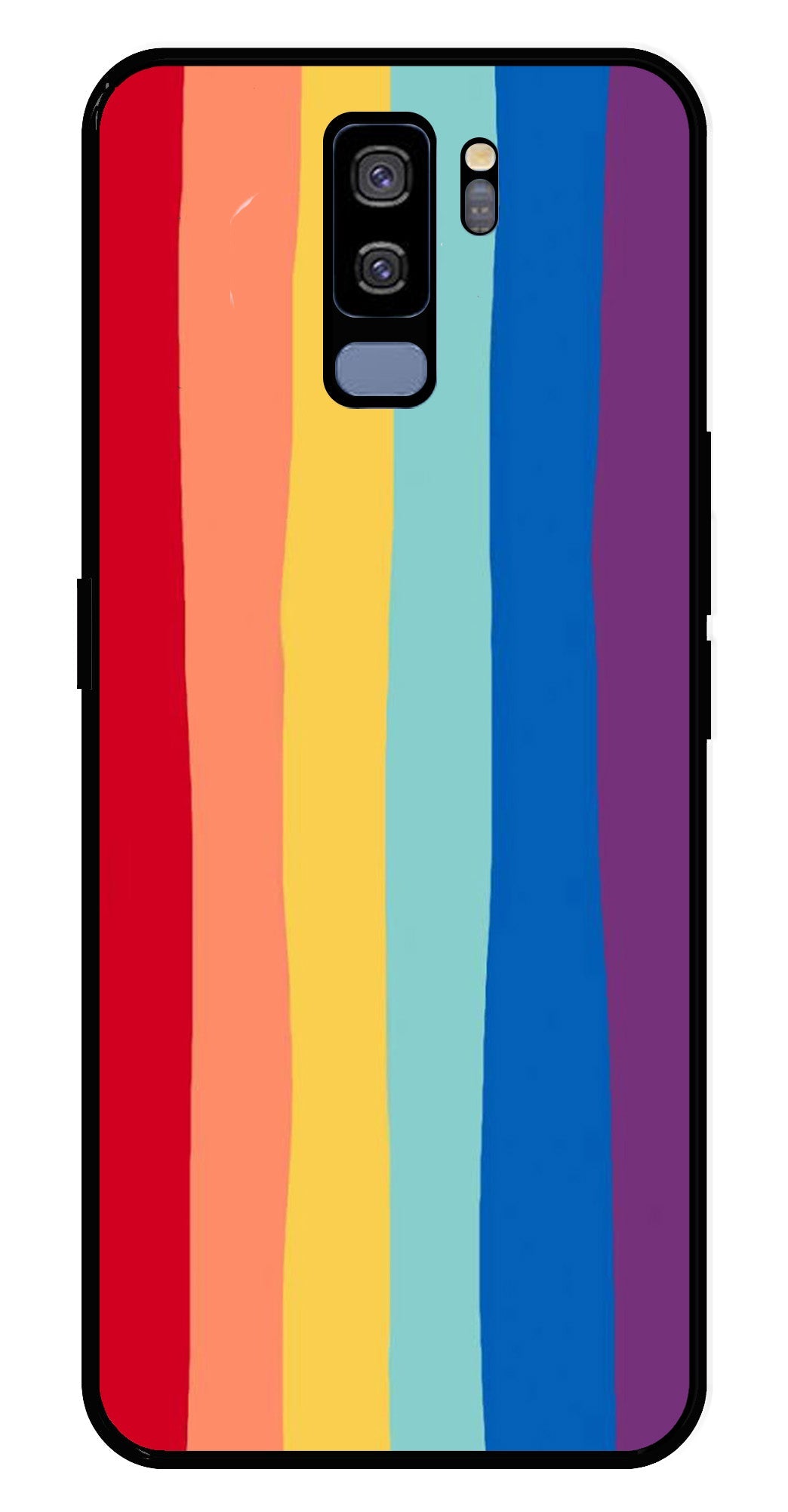 Rainbow MultiColor Metal Mobile Case for Samsung Galaxy S9 Plus   (Design No -03)