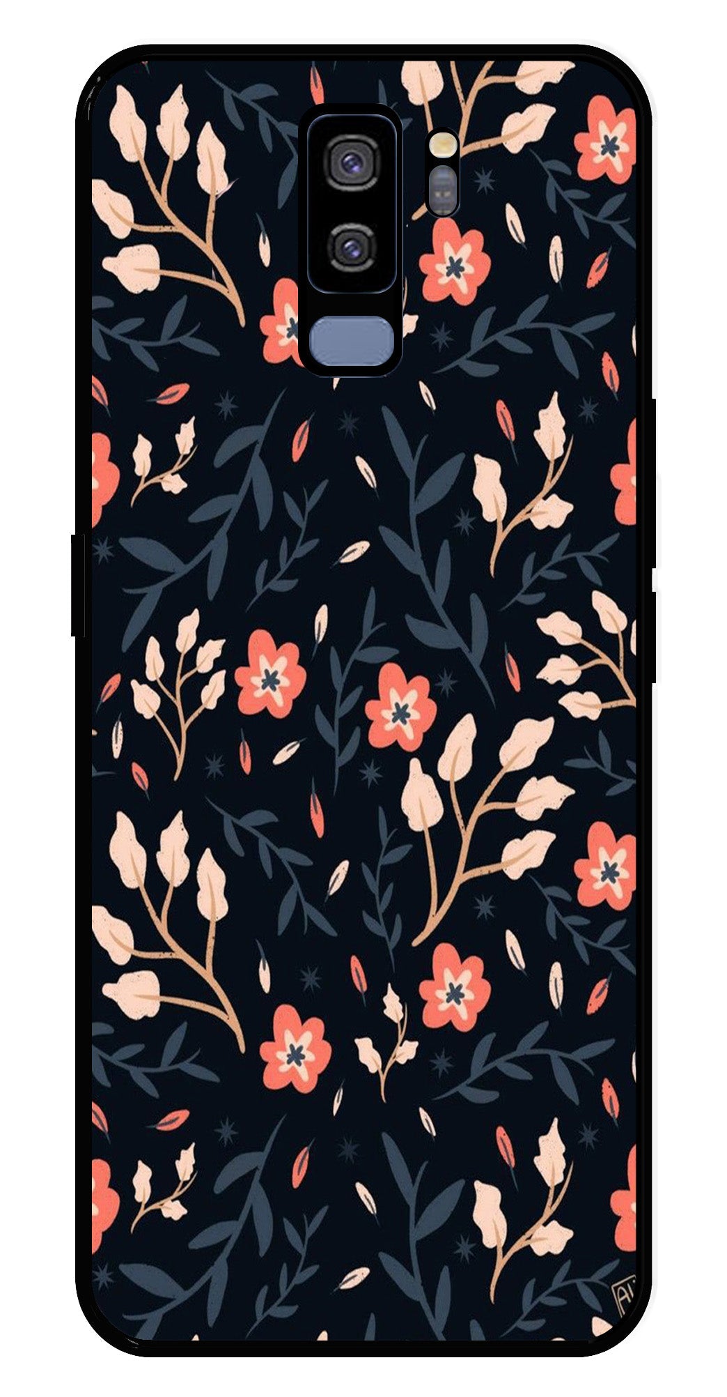 Floral Pattern Metal Mobile Case for Samsung Galaxy S9 Plus   (Design No -10)