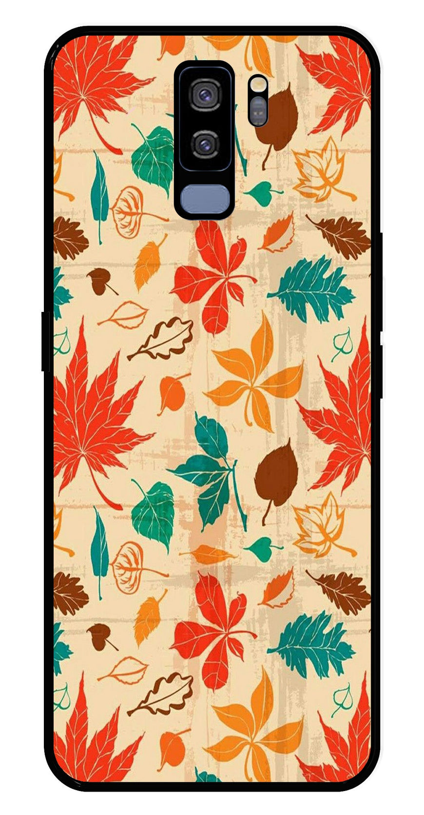 Leafs Design Metal Mobile Case for Samsung Galaxy S9 Plus   (Design No -14)