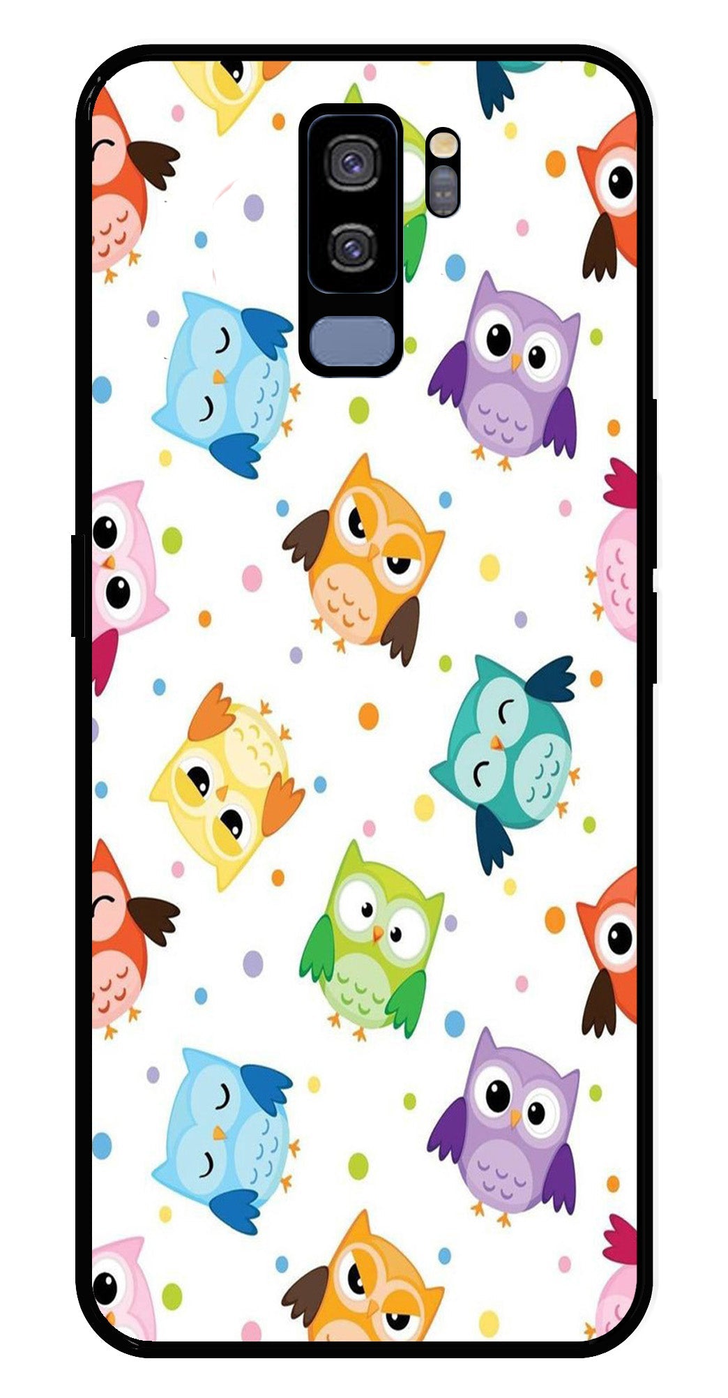 Owls Pattern Metal Mobile Case for Samsung Galaxy S9 Plus   (Design No -20)