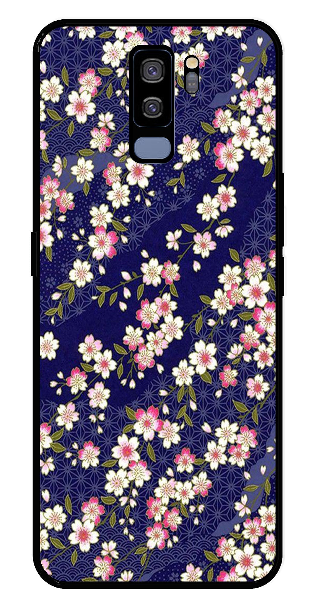Flower Design Metal Mobile Case for Samsung Galaxy S9 Plus   (Design No -25)