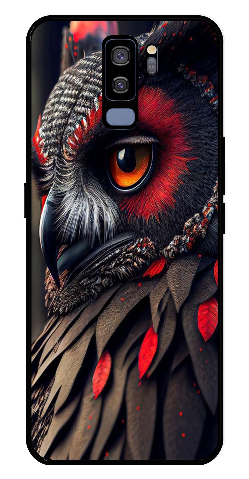 Owl Design Metal Mobile Case for Samsung Galaxy S9 Plus   (Design No -26)