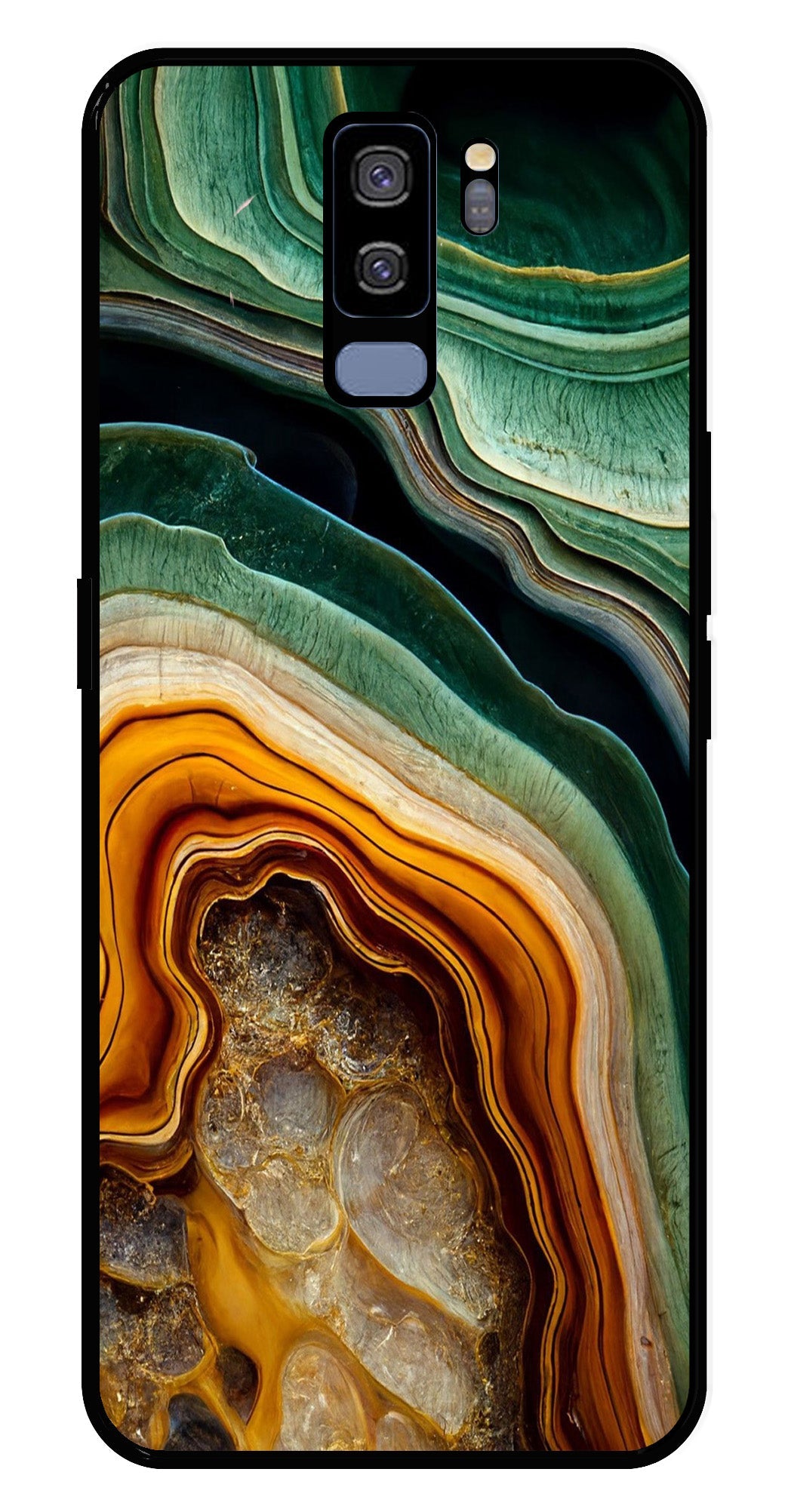 Marble Design Metal Mobile Case for Samsung Galaxy S9 Plus   (Design No -28)