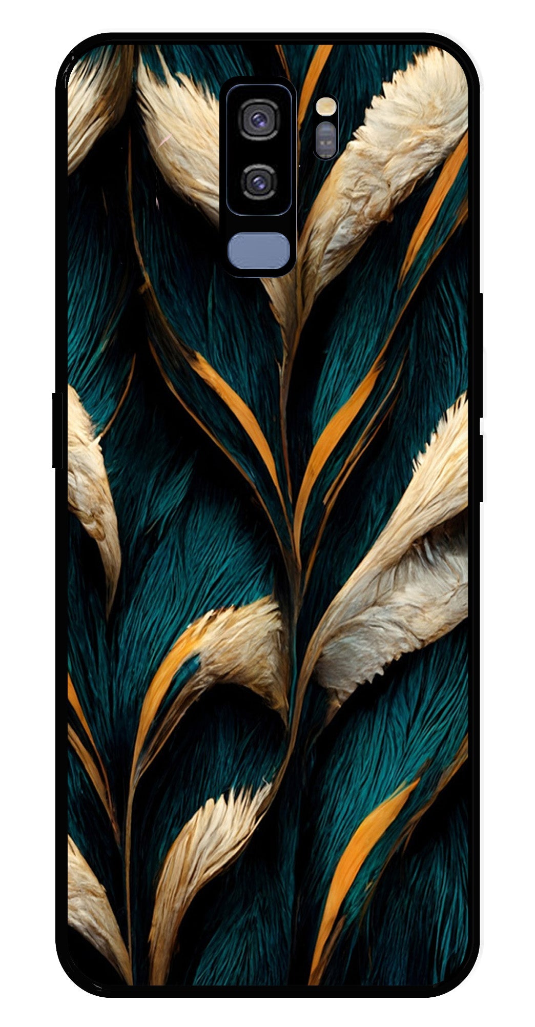 Feathers Metal Mobile Case for Samsung Galaxy S9 Plus   (Design No -30)
