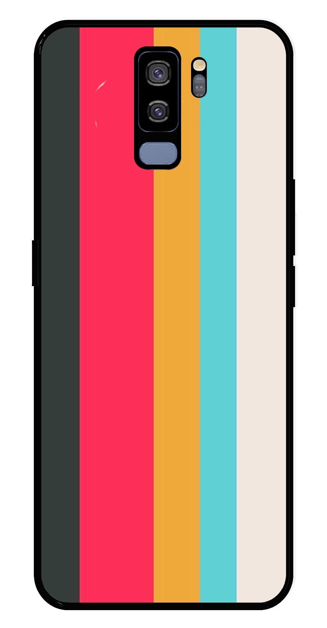 Muted Rainbow Metal Mobile Case for Samsung Galaxy S9 Plus   (Design No -31)