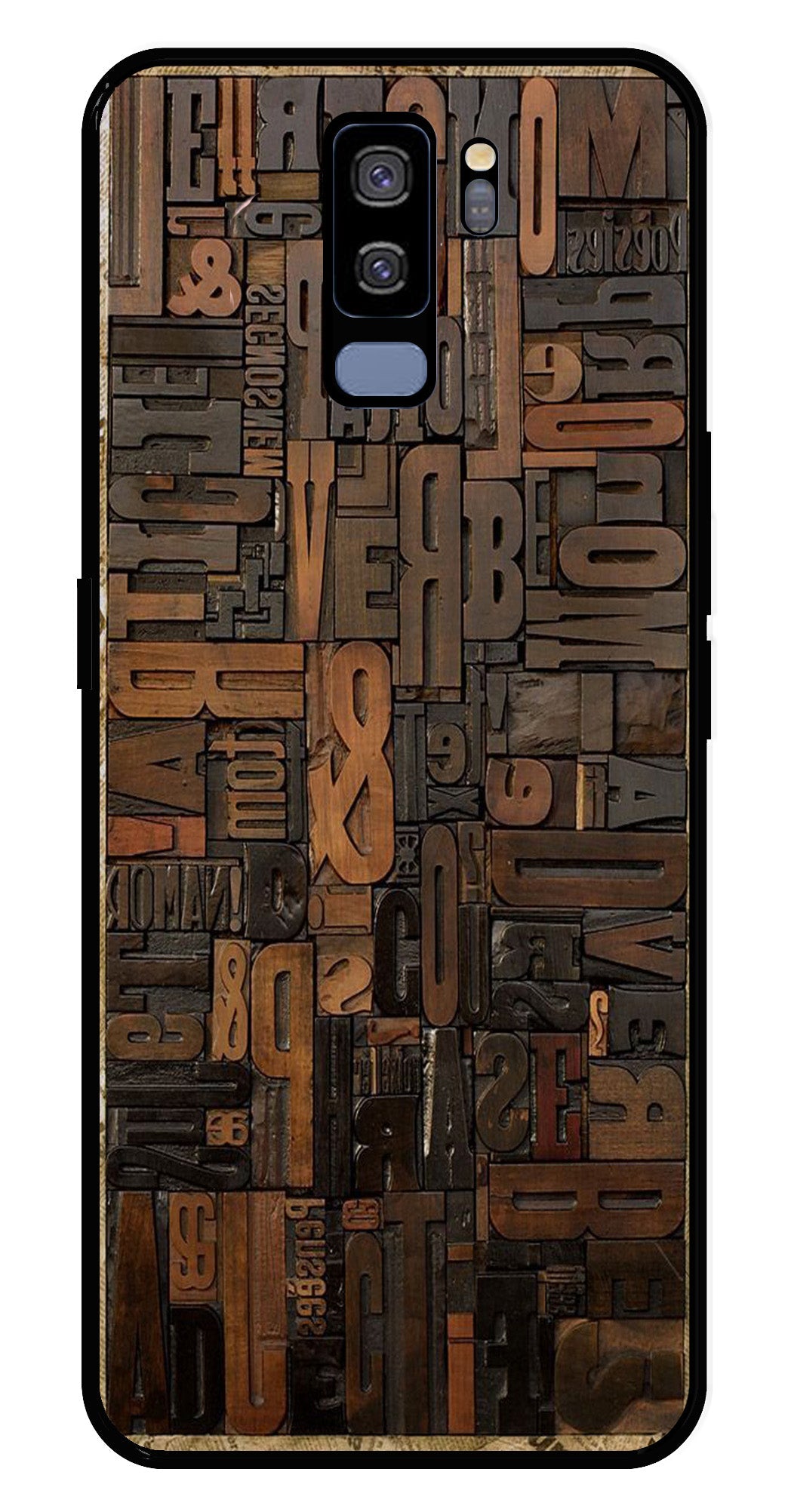 Alphabets Metal Mobile Case for Samsung Galaxy S9 Plus   (Design No -32)