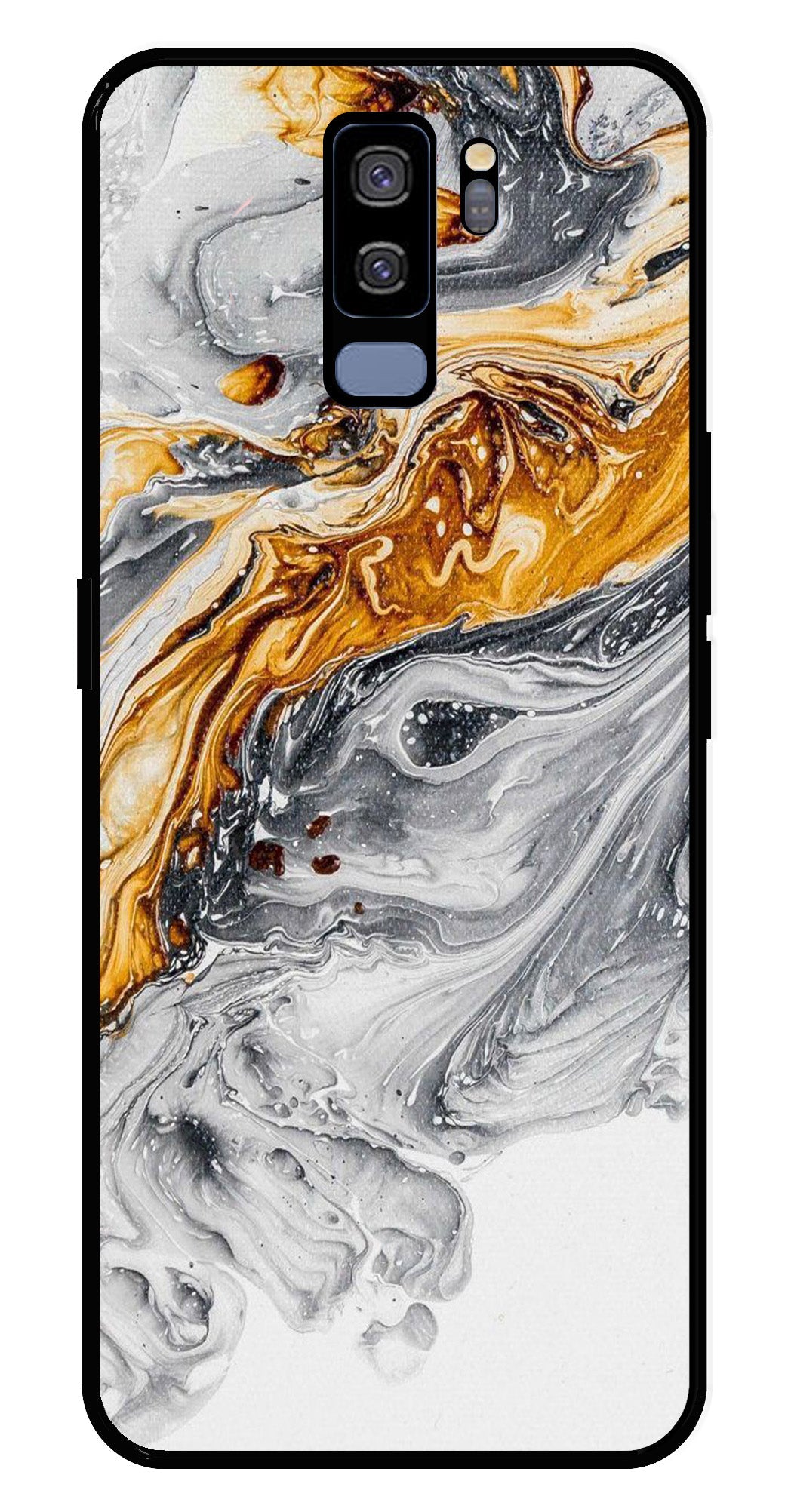 Marble Pattern Metal Mobile Case for Samsung Galaxy S9 Plus   (Design No -36)