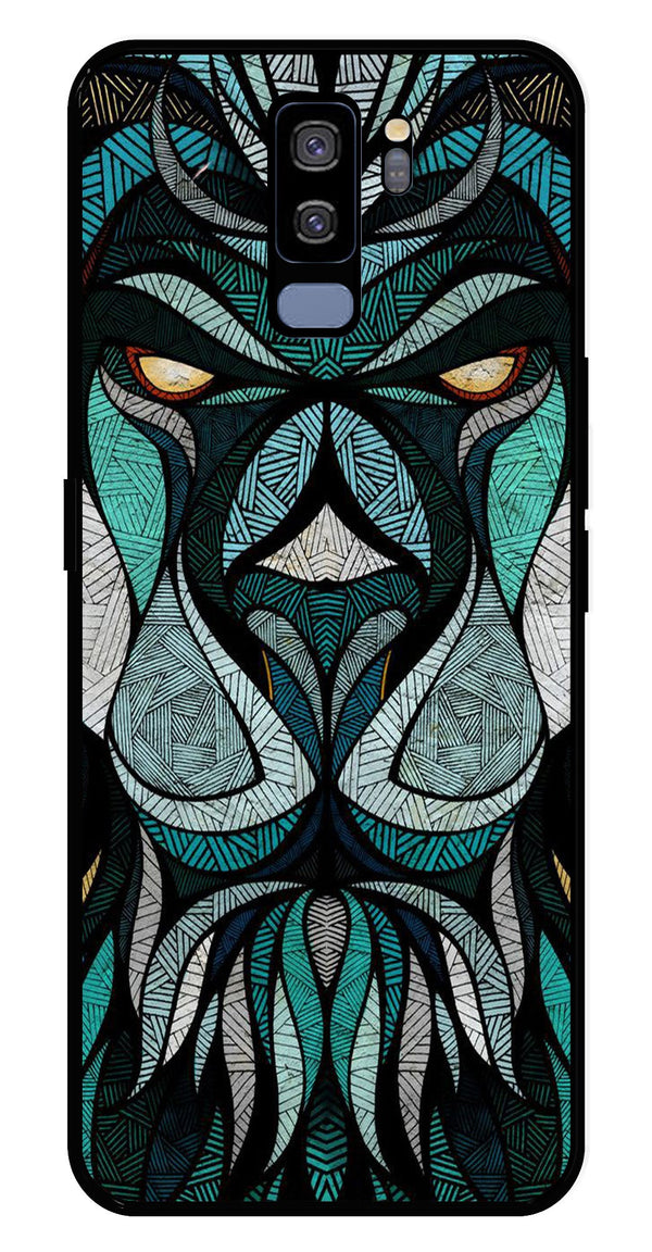Lion Pattern Metal Mobile Case for Samsung Galaxy S9 Plus   (Design No -40)