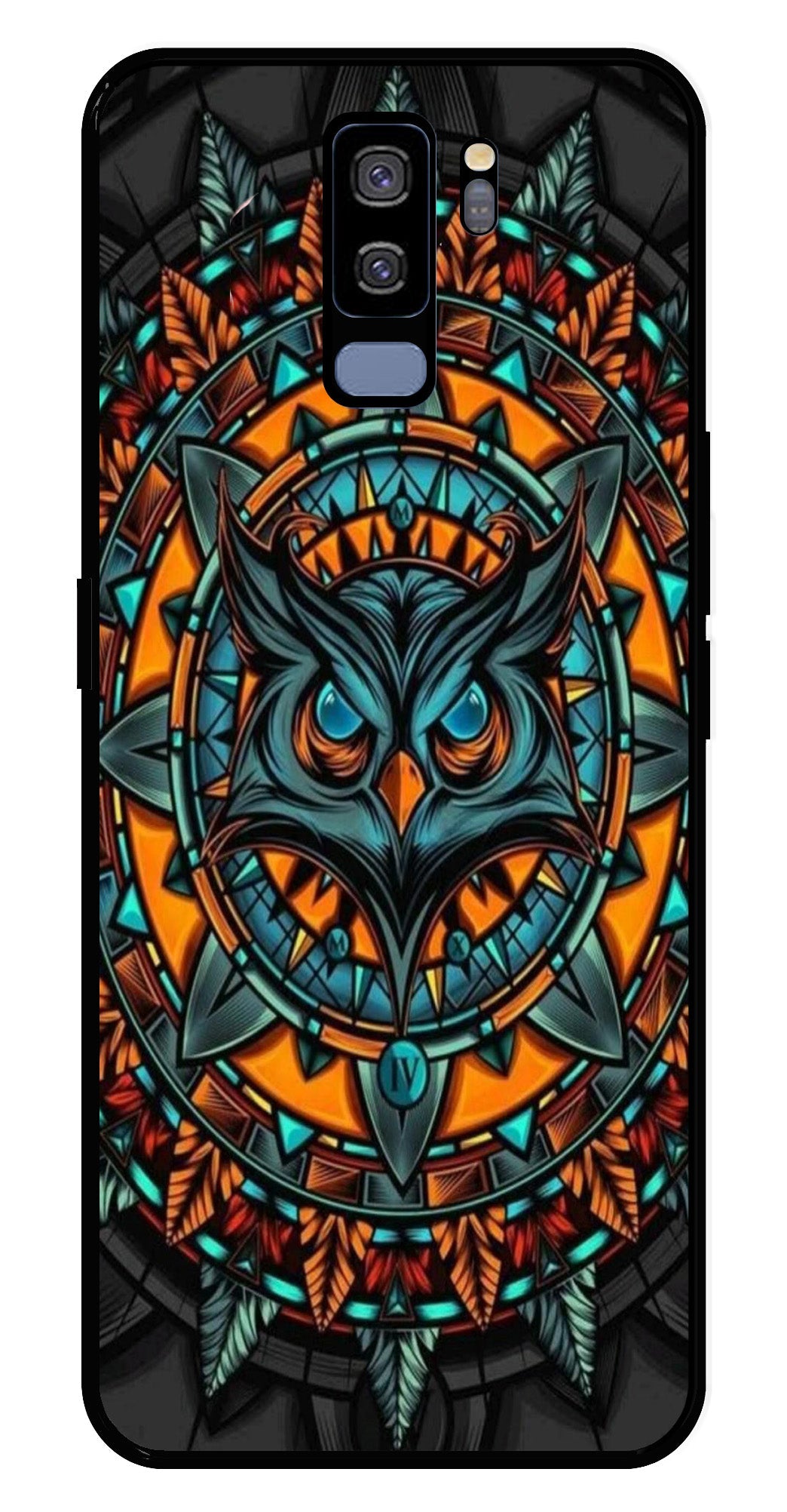 Owl Pattern Metal Mobile Case for Samsung Galaxy S9 Plus   (Design No -42)