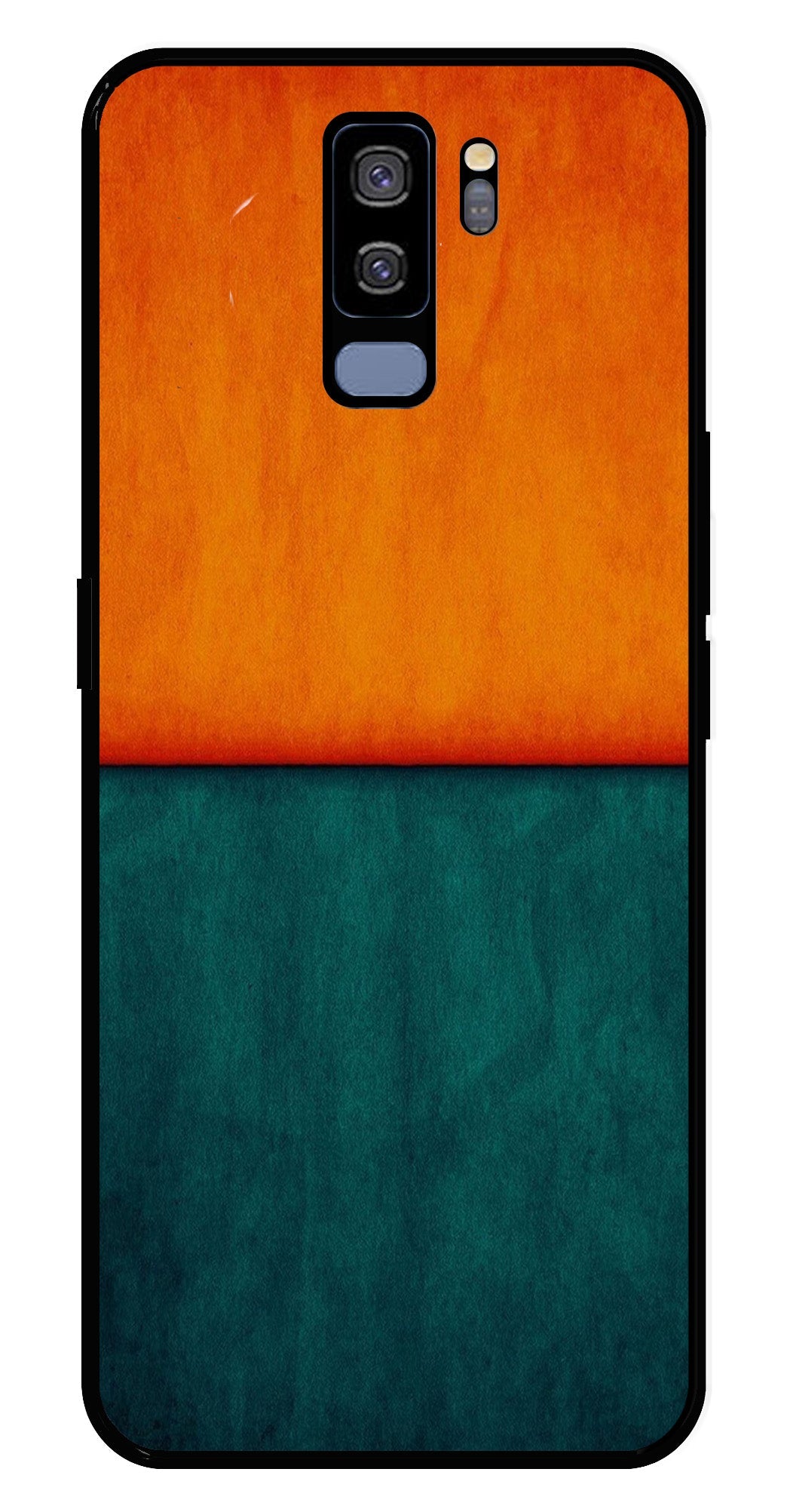Orange Green Pattern Metal Mobile Case for Samsung Galaxy S9 Plus   (Design No -45)