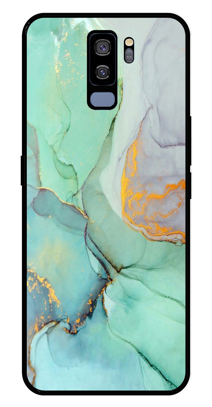 Marble Design Metal Mobile Case for Samsung Galaxy S9 Plus   (Design No -46)
