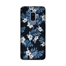 White flowers Blue Background2 Case for Galaxy S9 Plus