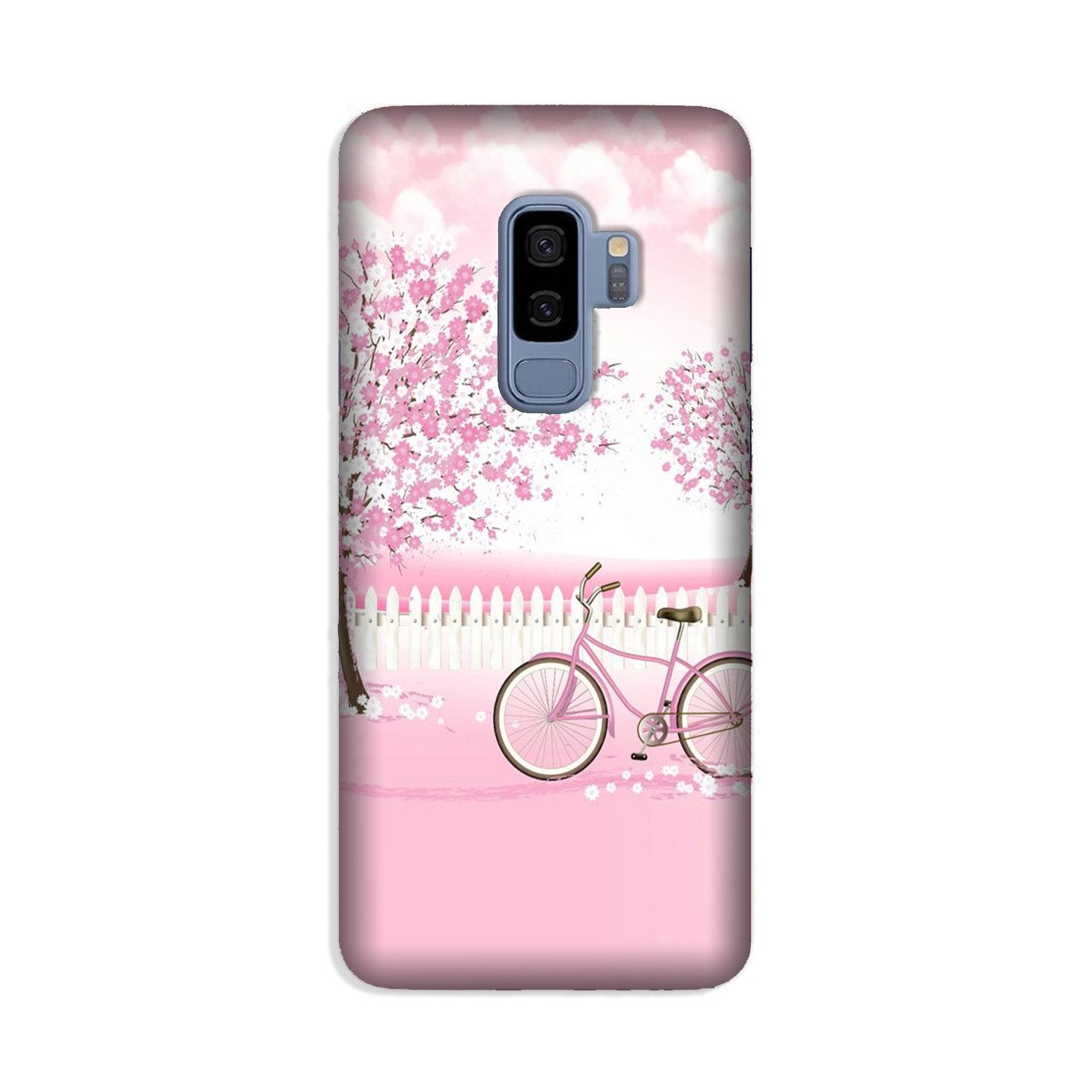 Pink Flowers Cycle Case for Galaxy S9 Plus  (Design - 102)