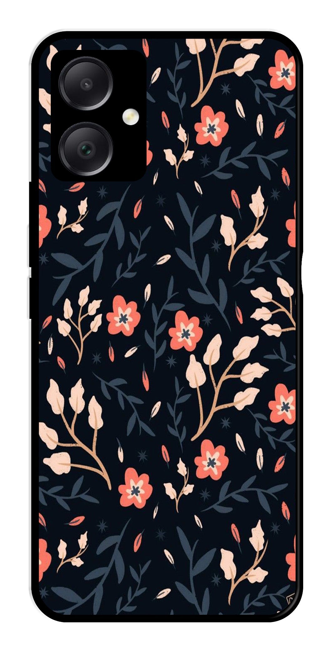 Floral Pattern Metal Mobile Case for Samsung Galaxy A05   (Design No -10)