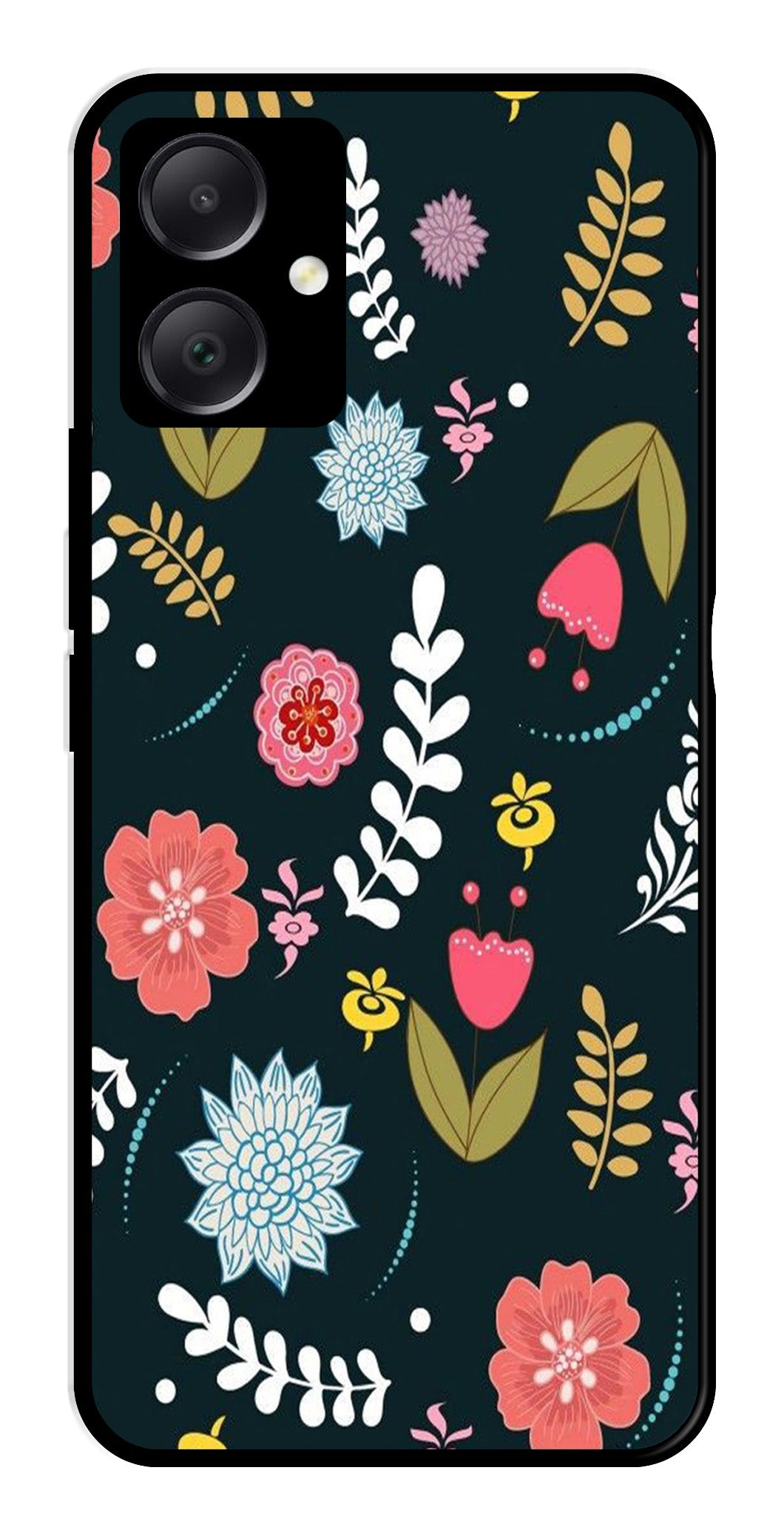 Floral Pattern2 Metal Mobile Case for Samsung Galaxy A05   (Design No -12)