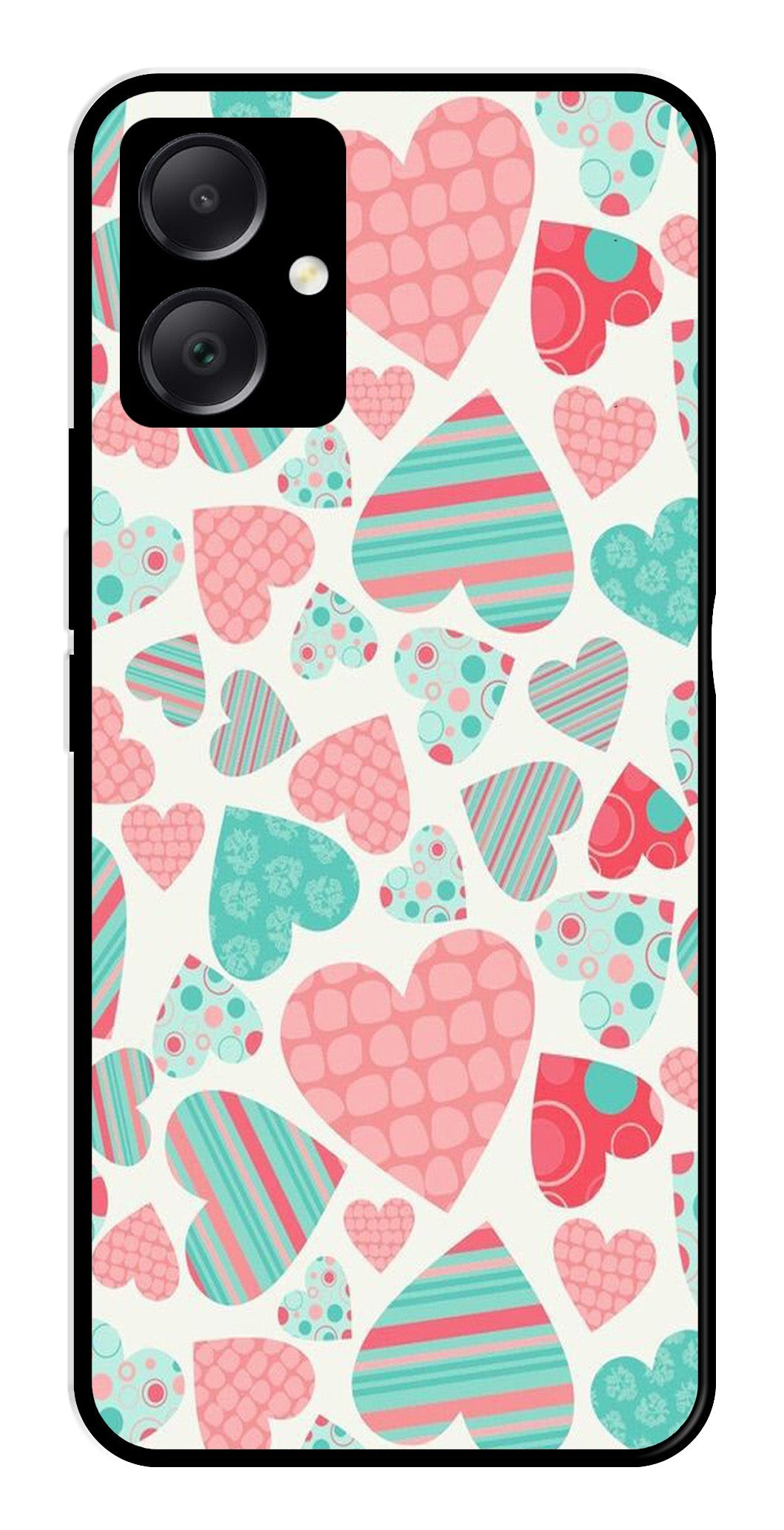 Hearts Pattern Metal Mobile Case for Samsung Galaxy A05   (Design No -22)