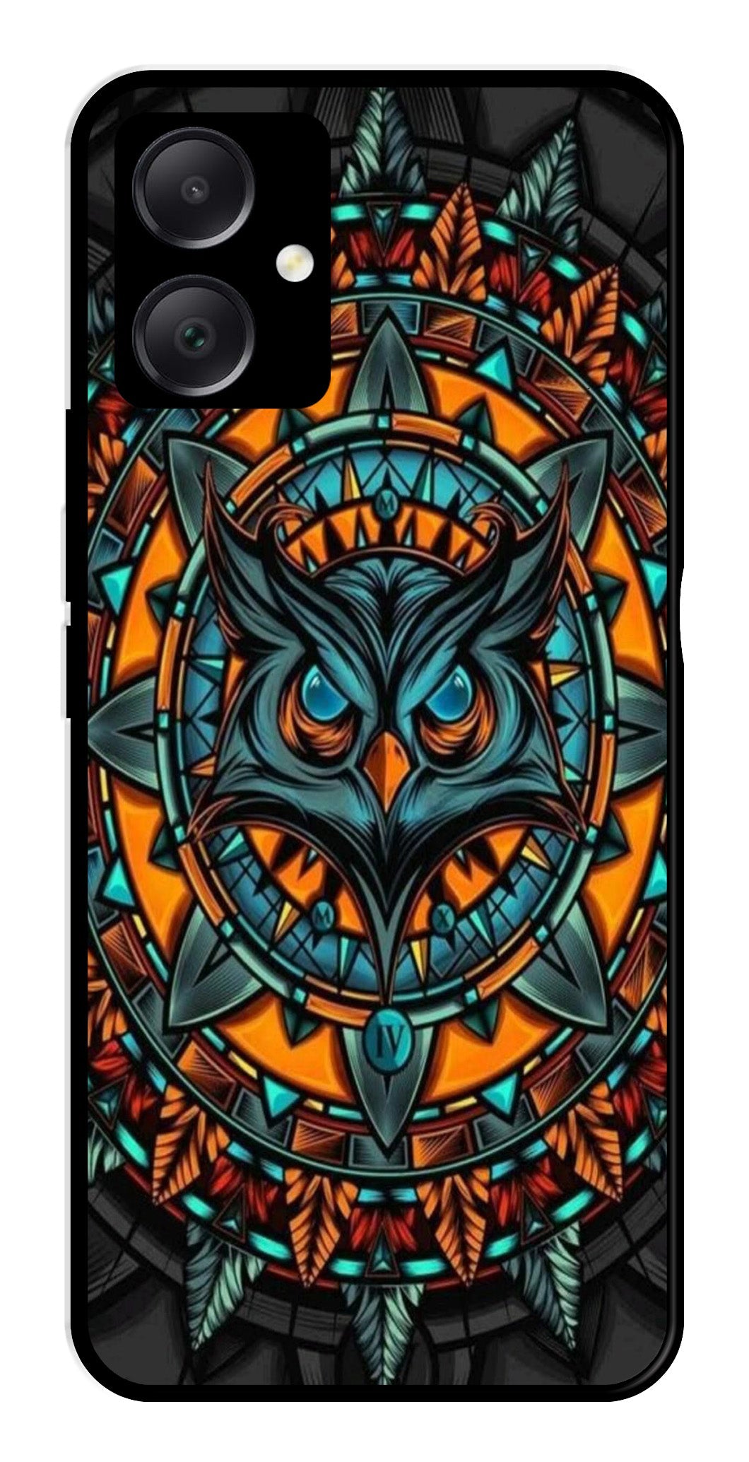 Owl Pattern Metal Mobile Case for Samsung Galaxy A05   (Design No -42)