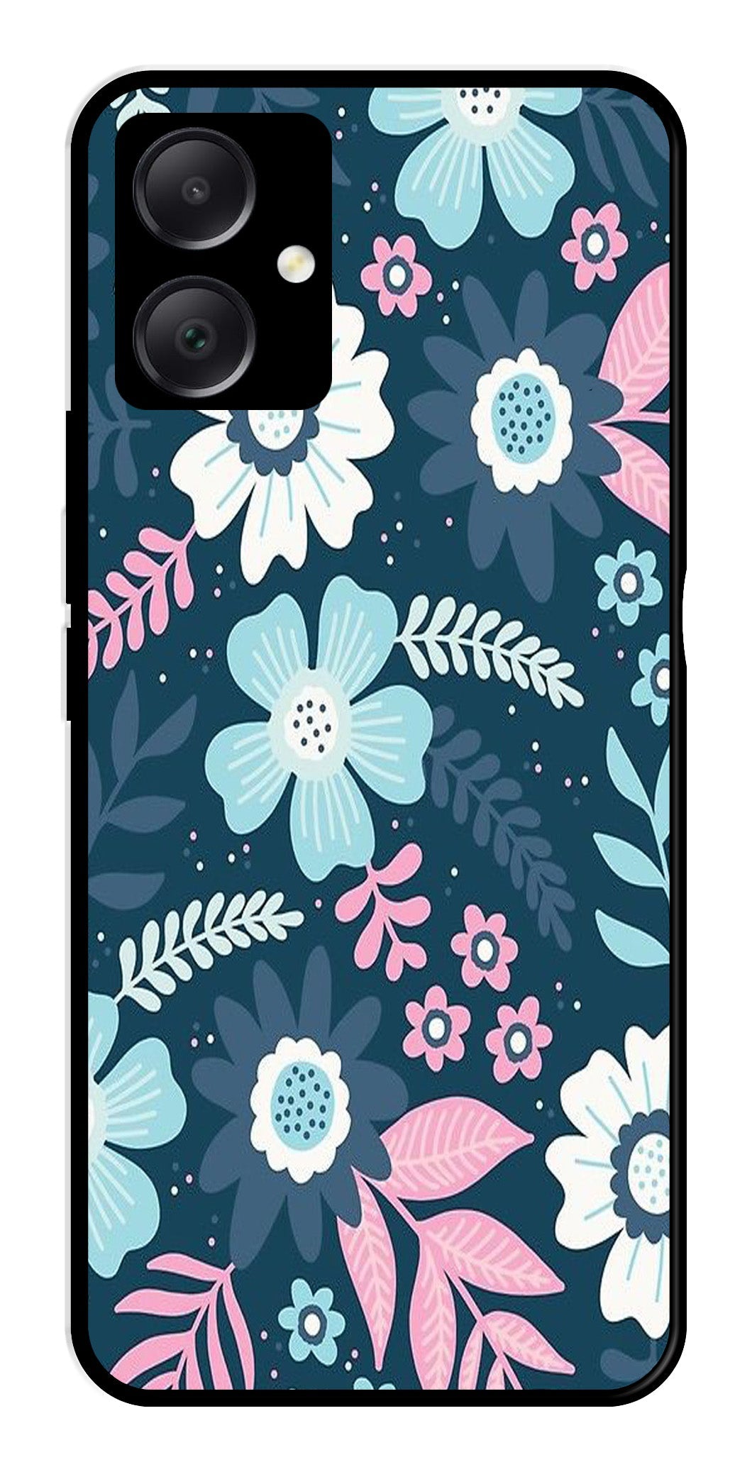 Flower Leaves Design Metal Mobile Case for Samsung Galaxy A05   (Design No -50)