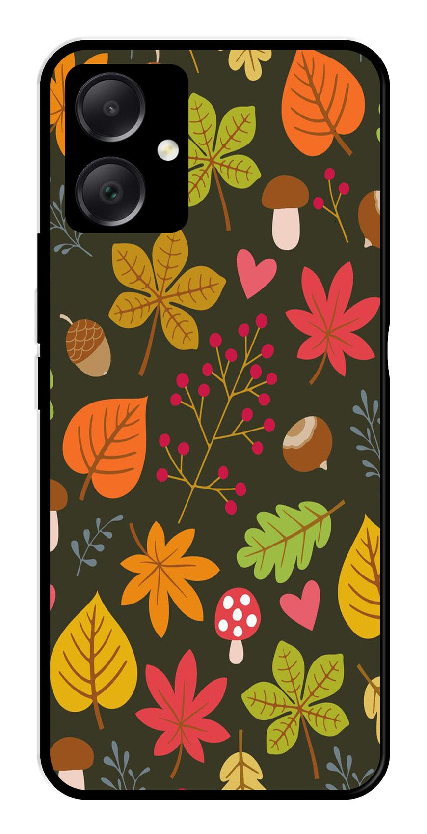Leaves Design Metal Mobile Case for Samsung Galaxy A05   (Design No -51)