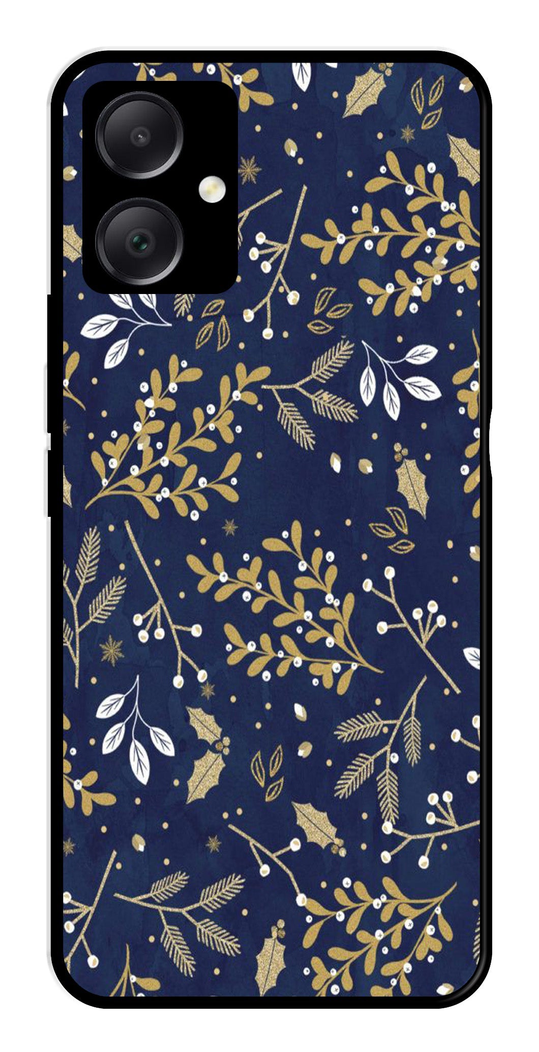 Floral Pattern  Metal Mobile Case for Samsung Galaxy A05   (Design No -52)