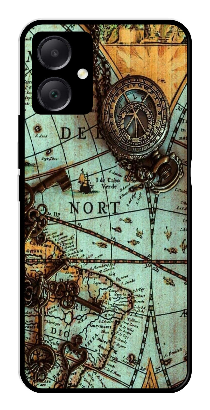 Map Design Metal Mobile Case for Samsung Galaxy A05   (Design No -54)