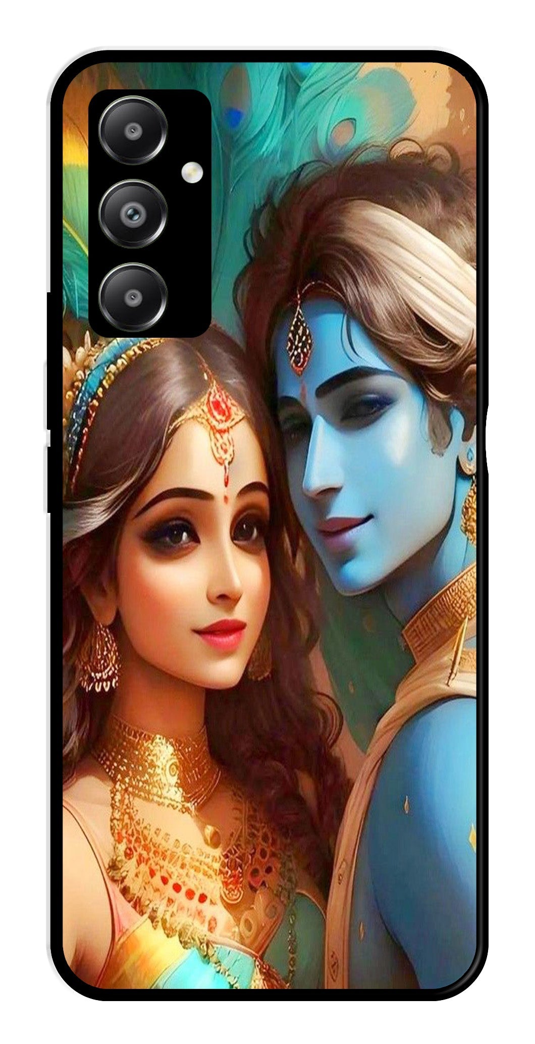 Lord Radha Krishna Metal Mobile Case for Samsung Galaxy A05s   (Design No -01)
