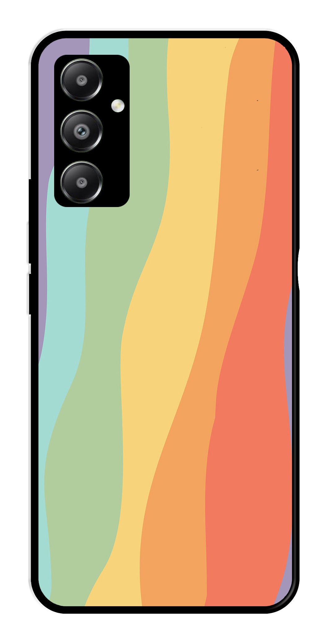Muted Rainbow Metal Mobile Case for Samsung Galaxy A05s   (Design No -02)