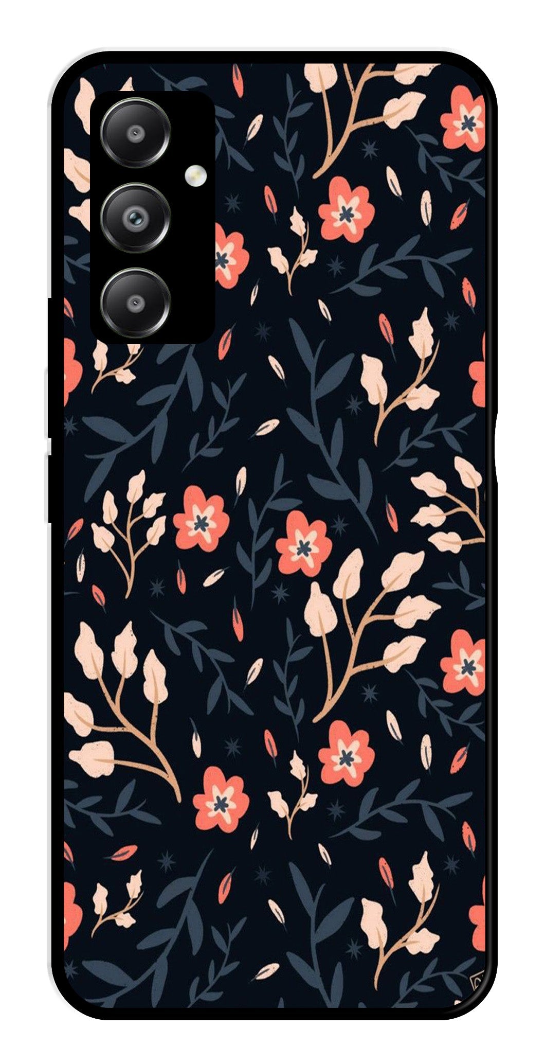 Floral Pattern Metal Mobile Case for Samsung Galaxy A05s   (Design No -10)