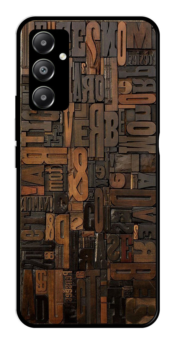 Alphabets Metal Mobile Case for Samsung Galaxy A05s   (Design No -32)