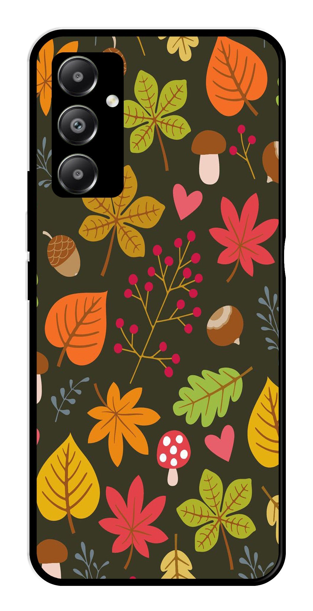 Leaves Design Metal Mobile Case for Samsung Galaxy A05s   (Design No -51)