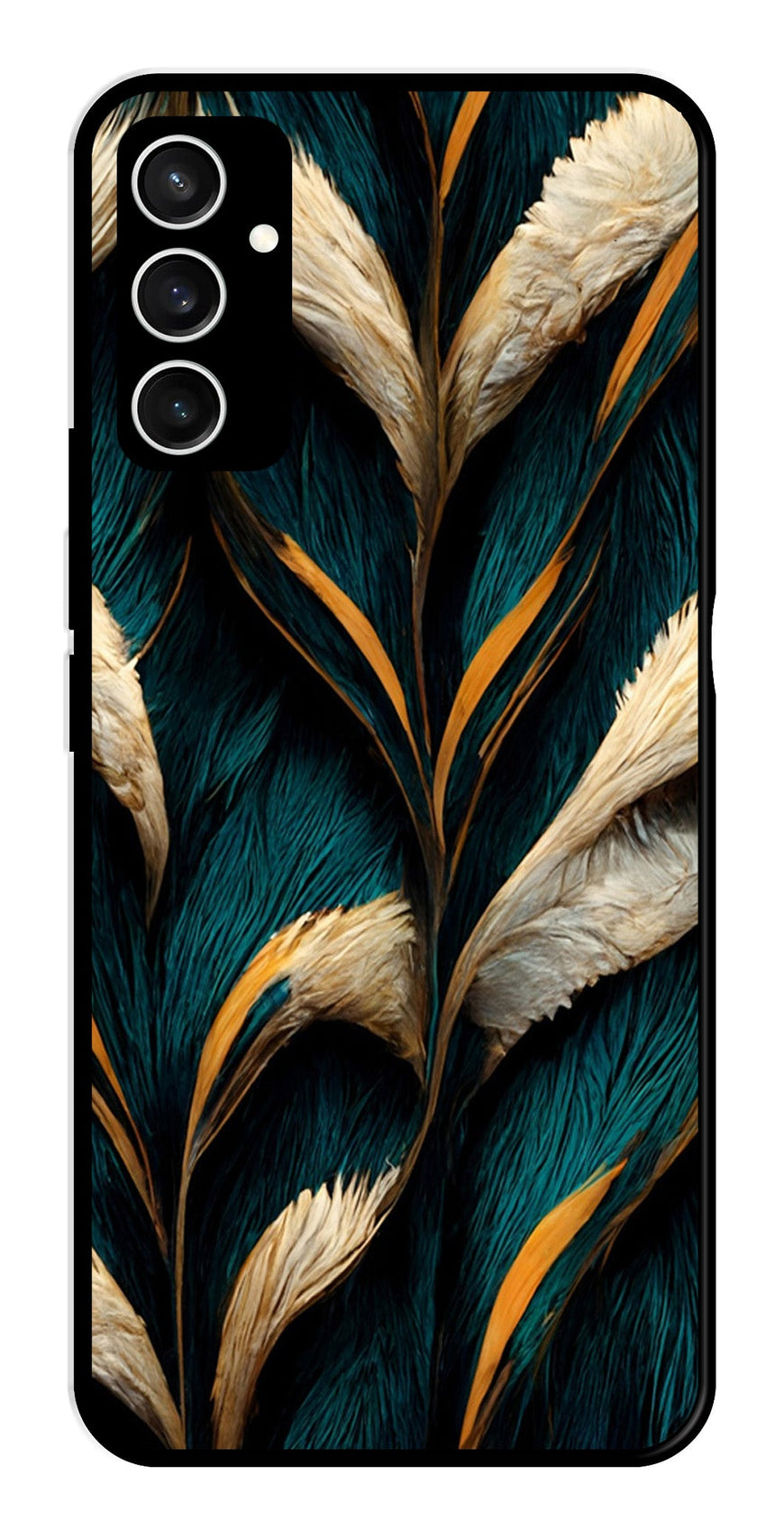 Feathers Metal Mobile Case for Samsung Galaxy S23 FE   (Design No -30)
