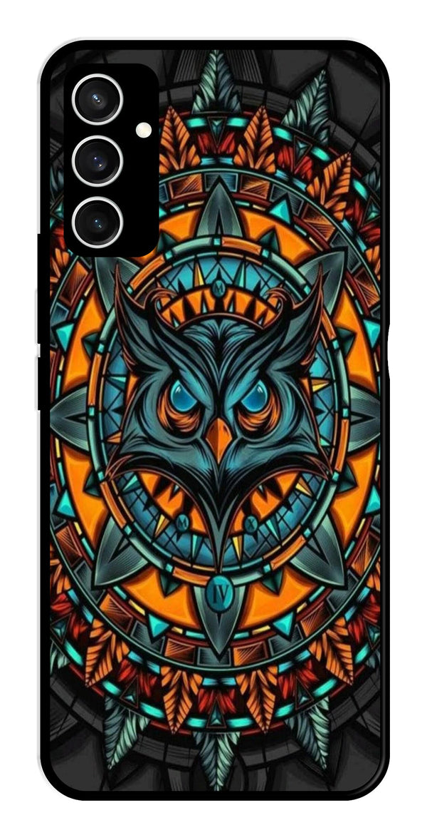 Owl Pattern Metal Mobile Case for Samsung Galaxy S23 FE   (Design No -42)
