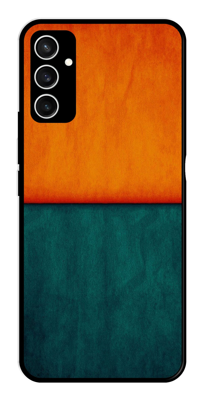 Orange Green Pattern Metal Mobile Case for Samsung Galaxy S23 FE   (Design No -45)