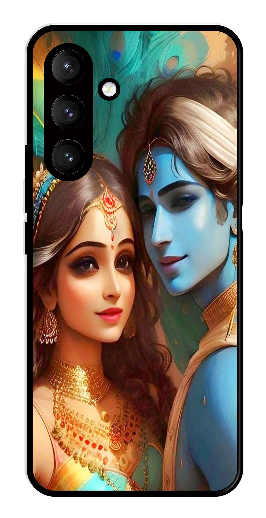 Lord Radha Krishna Metal Mobile Case for Samsung Galaxy S24 5G   (Design No -01)