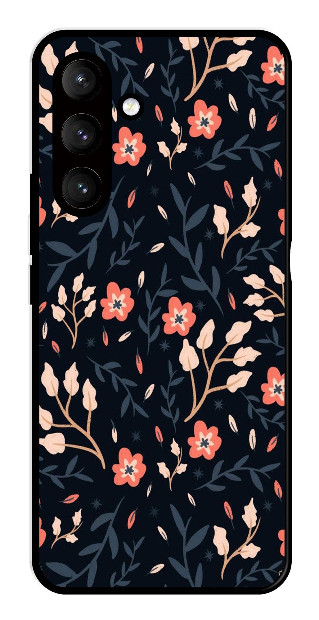 Floral Pattern Metal Mobile Case for Samsung Galaxy S24 5G   (Design No -10)