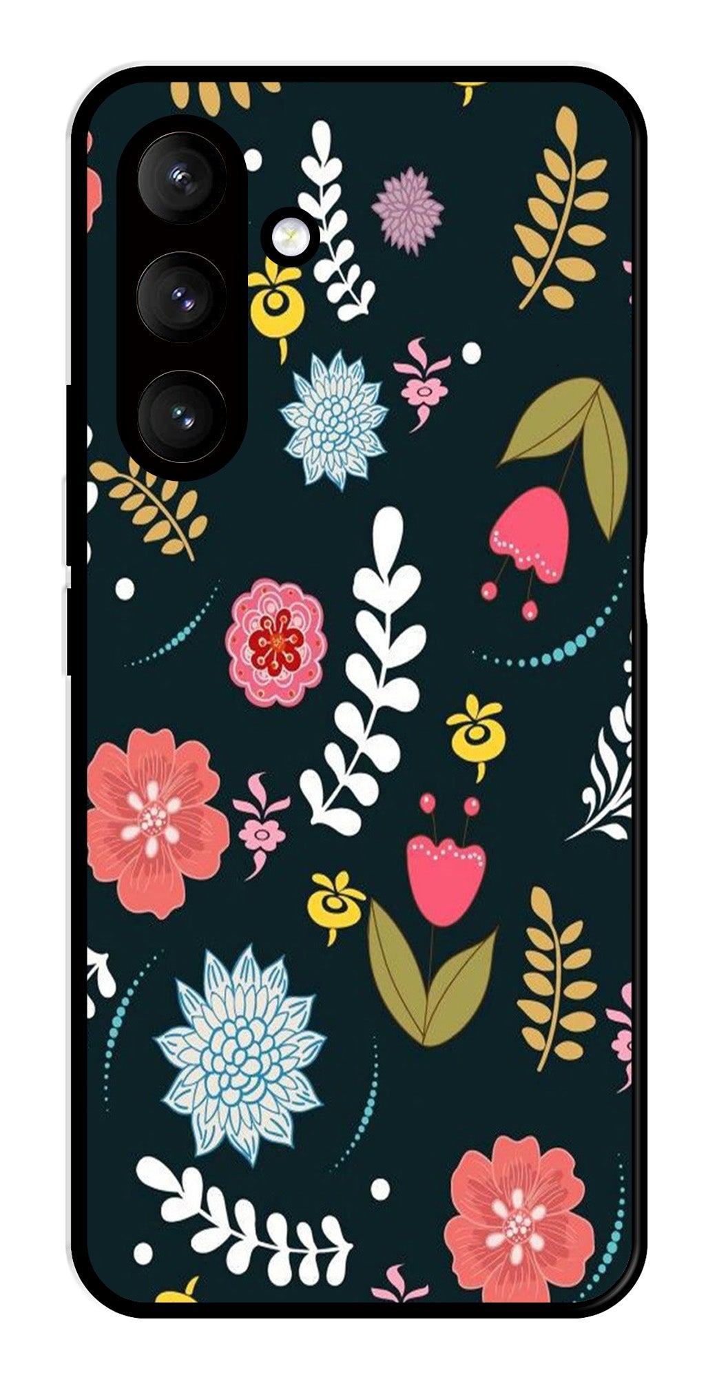 Floral Pattern2 Metal Mobile Case for Samsung Galaxy S24 5G   (Design No -12)