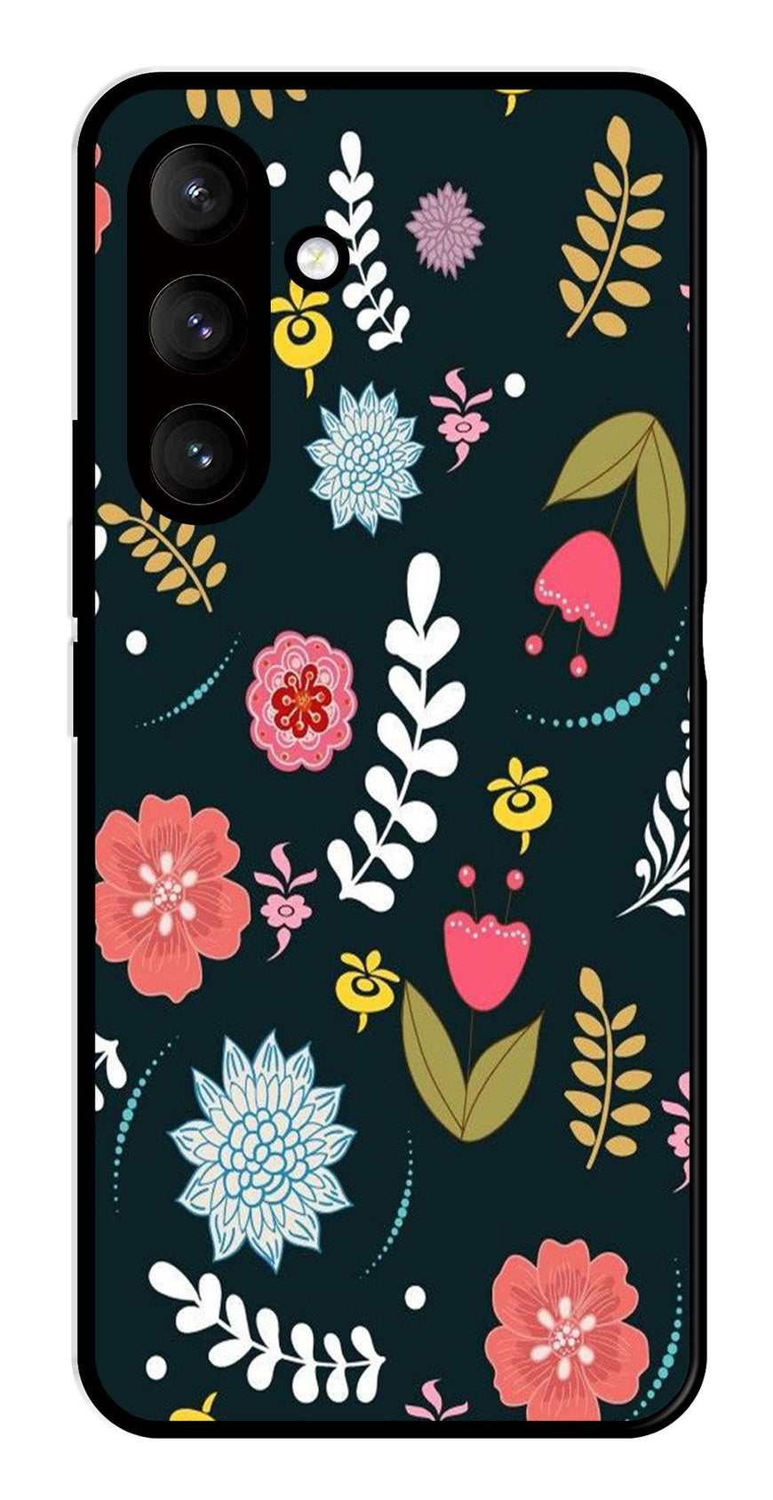 Floral Pattern2 Metal Mobile Case for Samsung Galaxy S24 Plus 5G   (Design No -12)