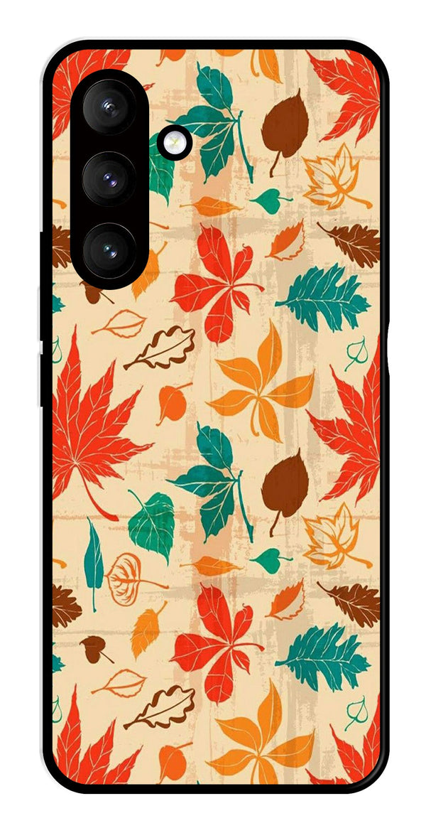 Leafs Design Metal Mobile Case for Samsung Galaxy S24 5G   (Design No -14)