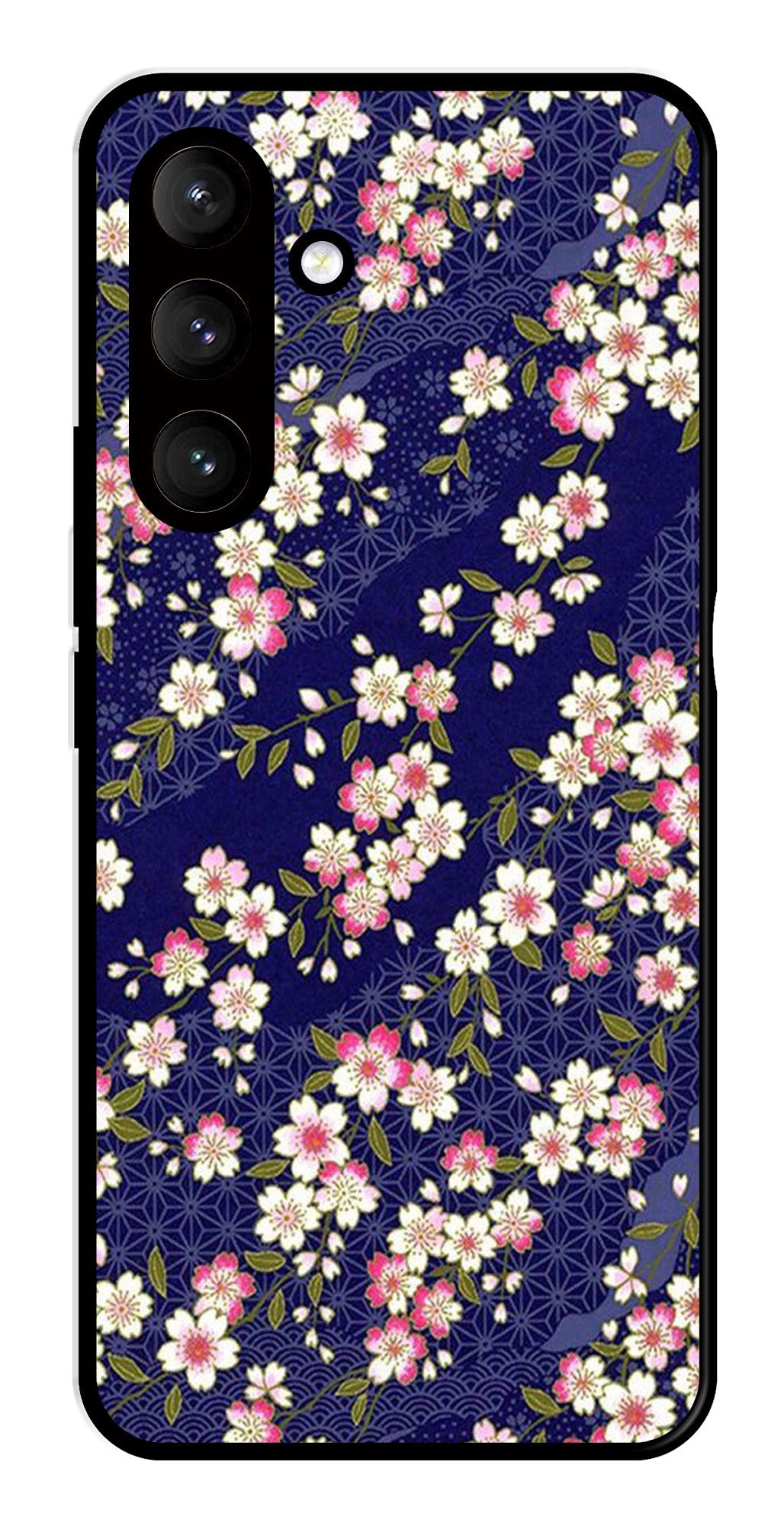 Flower Design Metal Mobile Case for Samsung Galaxy S24 5G   (Design No -25)