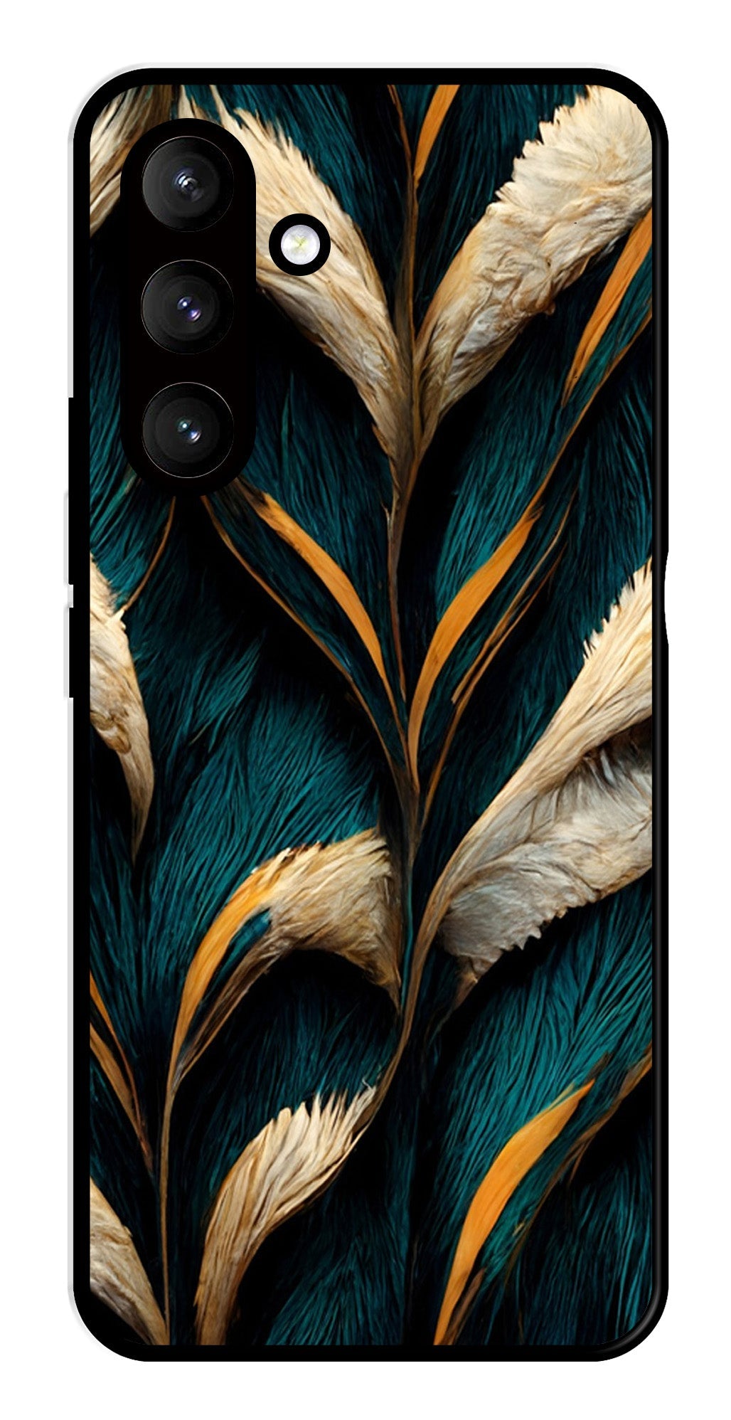 Feathers Metal Mobile Case for Samsung Galaxy S24 5G   (Design No -30)