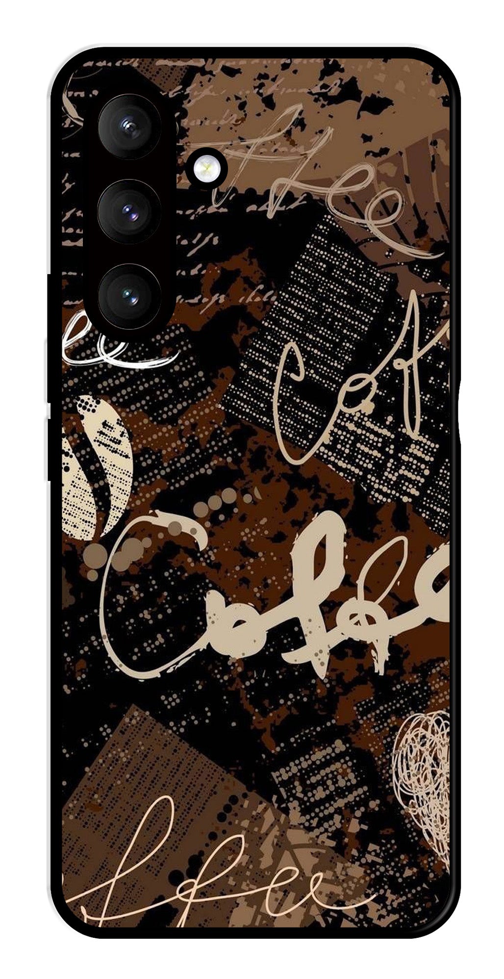 Coffee Pattern Metal Mobile Case for Samsung Galaxy S24 5G   (Design No -37)