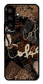 Coffee Pattern Metal Mobile Case for Samsung Galaxy S24 5G   (Design No -37)