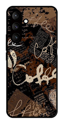 Coffee Pattern Metal Mobile Case for Samsung Galaxy S24 5G