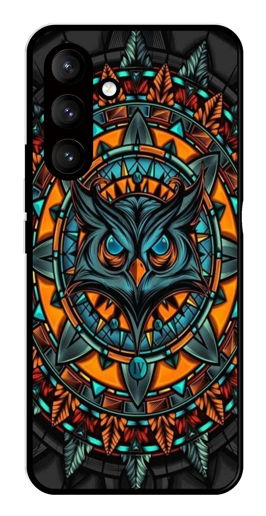 Owl Pattern Metal Mobile Case for Samsung Galaxy S24 5G   (Design No -42)