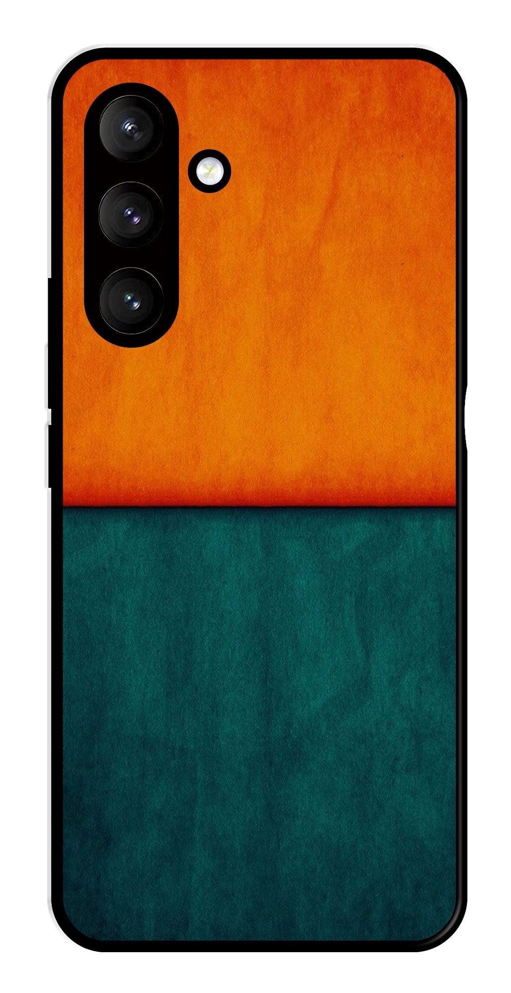 Orange Green Pattern Metal Mobile Case for Samsung Galaxy S24 5G   (Design No -45)