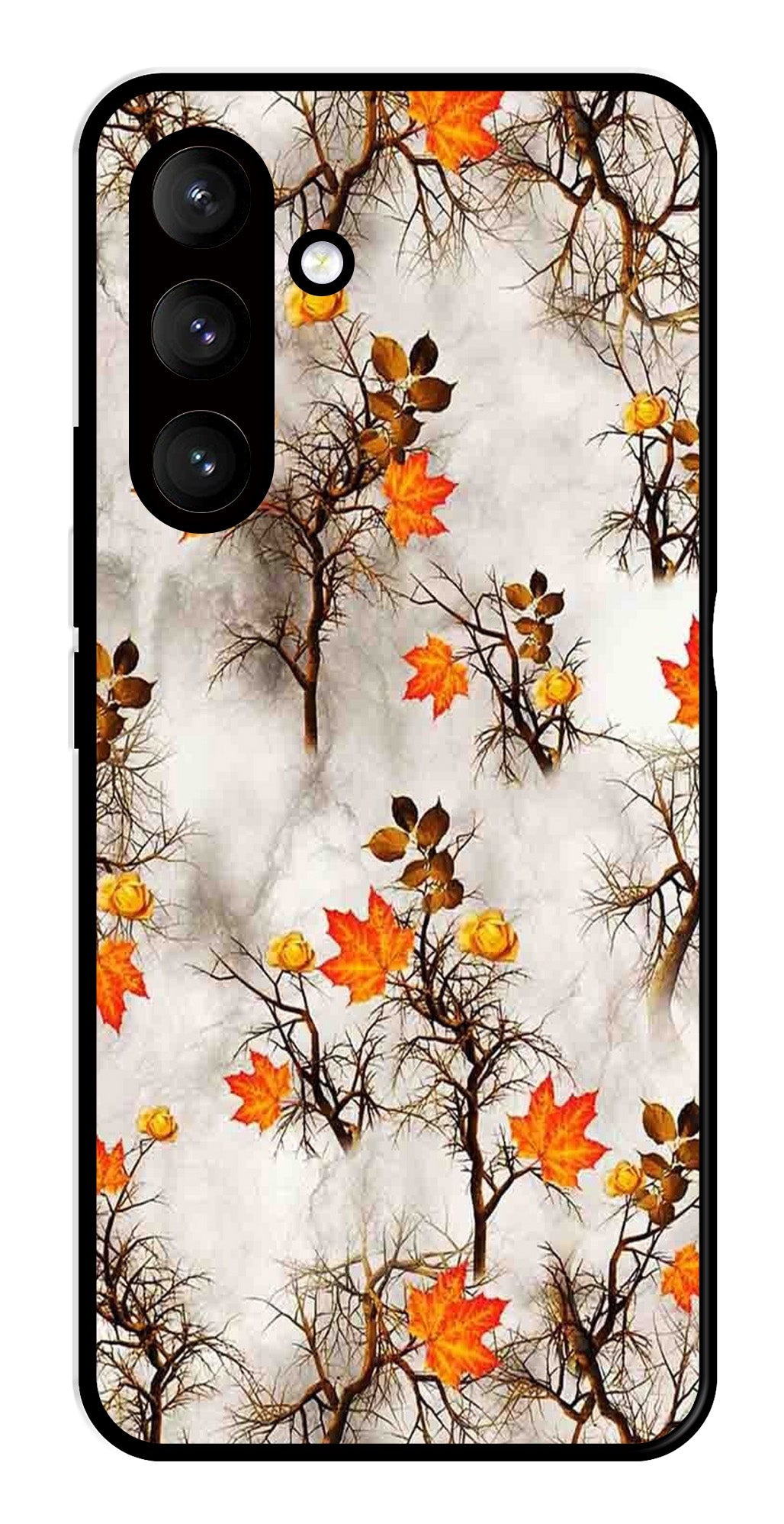 Autumn leaves Metal Mobile Case for Samsung Galaxy S24 5G   (Design No -55)