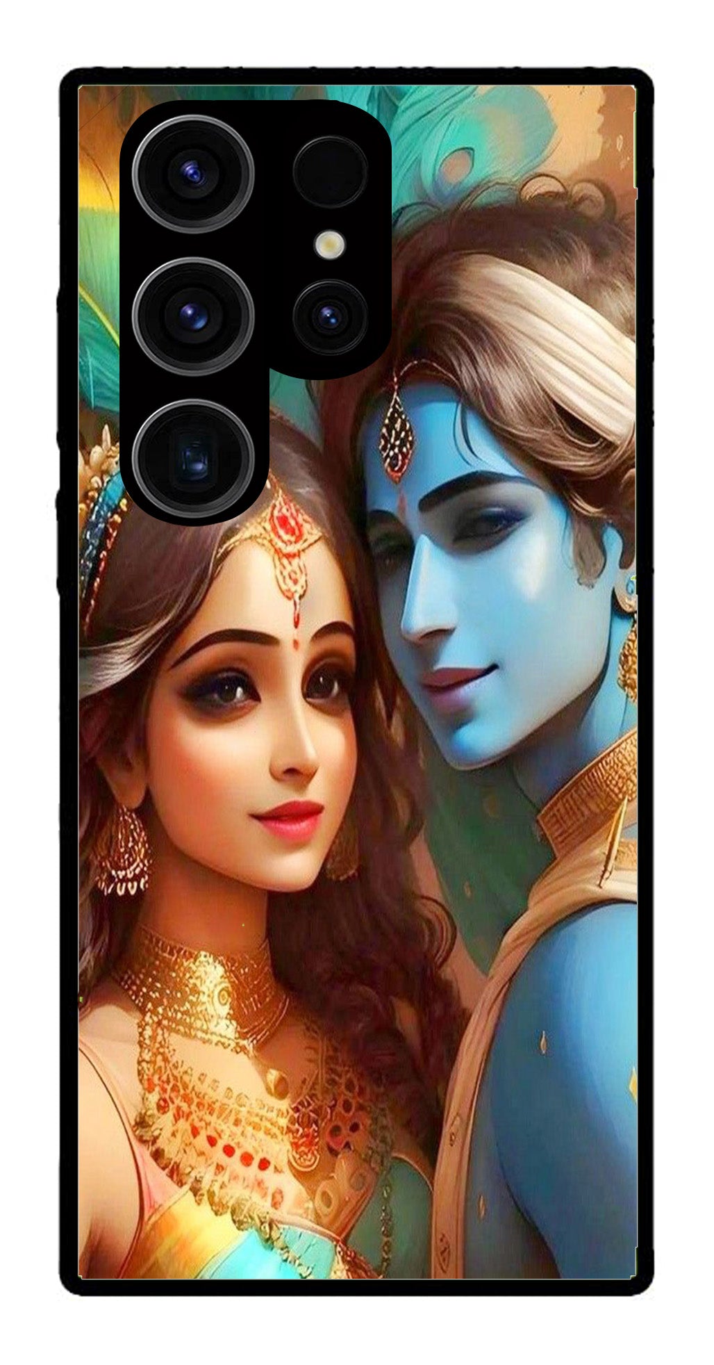 Lord Radha Krishna Metal Mobile Case for Samsung Galaxy S24 Ultra 5G   (Design No -01)