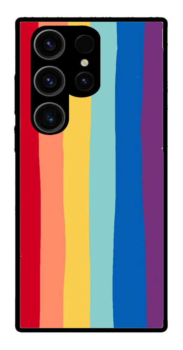 Rainbow MultiColor Metal Mobile Case for Samsung Galaxy S24 Ultra 5G   (Design No -03)